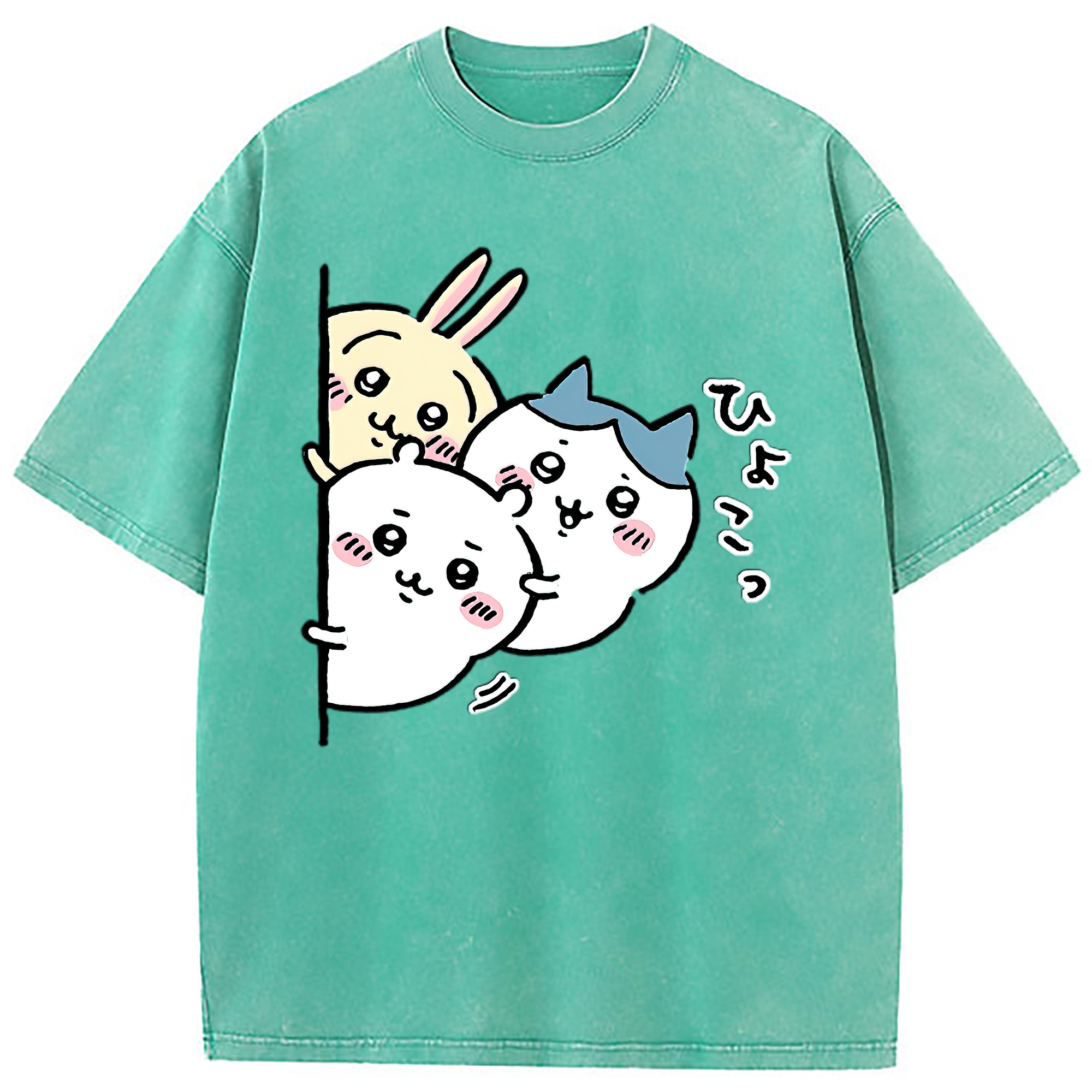 （画像用） ちいかわ うさぎ Chii-kawa usagi 綿100% ヴィンテージ風 半袖Tシャツ（フロントプリント）